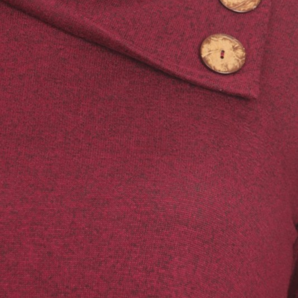 *ONLY 1 LEFT*     SUPER SOFT HEATHER KNIT MIDI DRESS, WINE - Picture 4 of 4